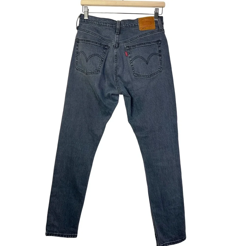 Levi's‎ Premium 501s Skinny Jeans Black Distressed Faded Look Denim Womens 27